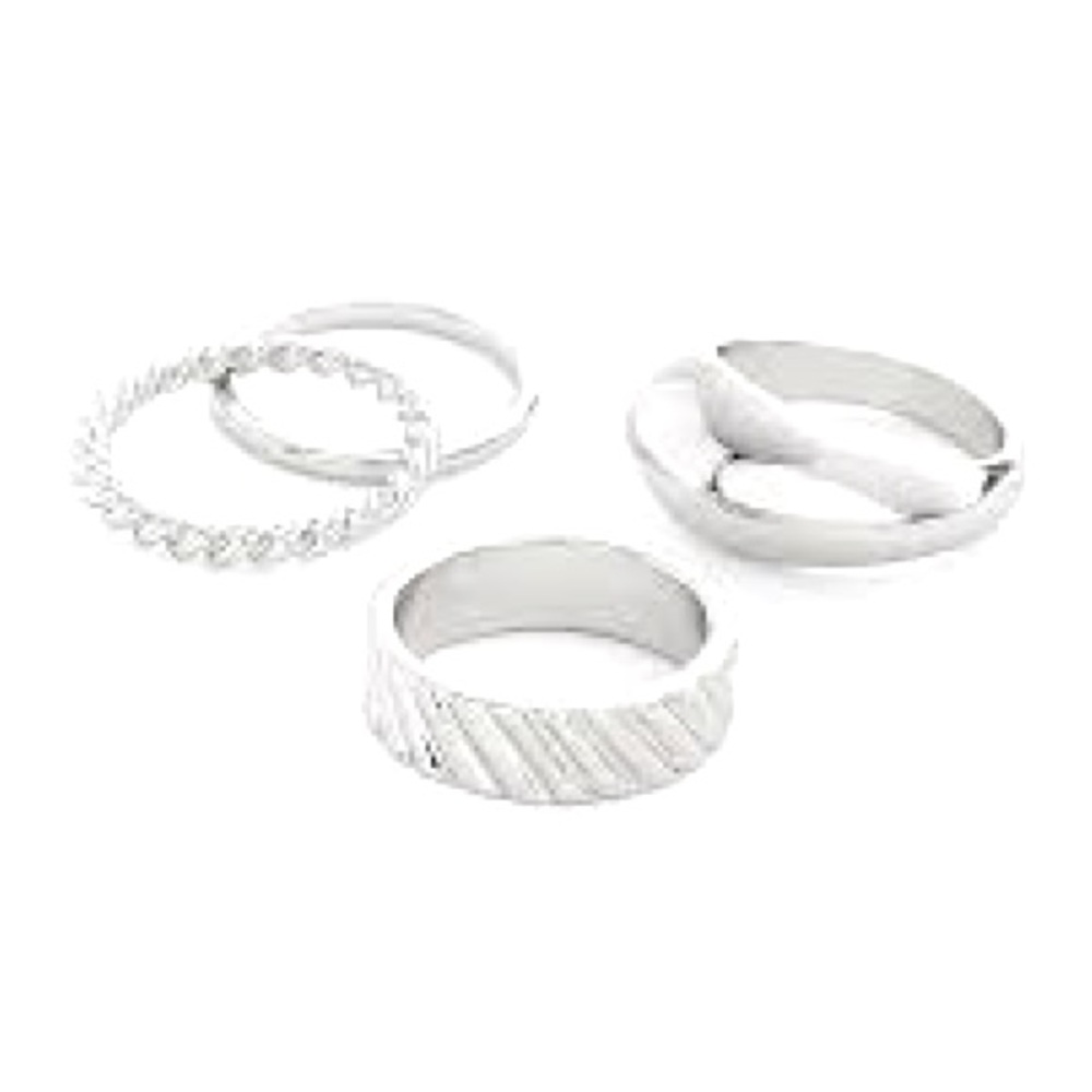4 stackable silver rings from Express Size 8 - Picture 2 of 3